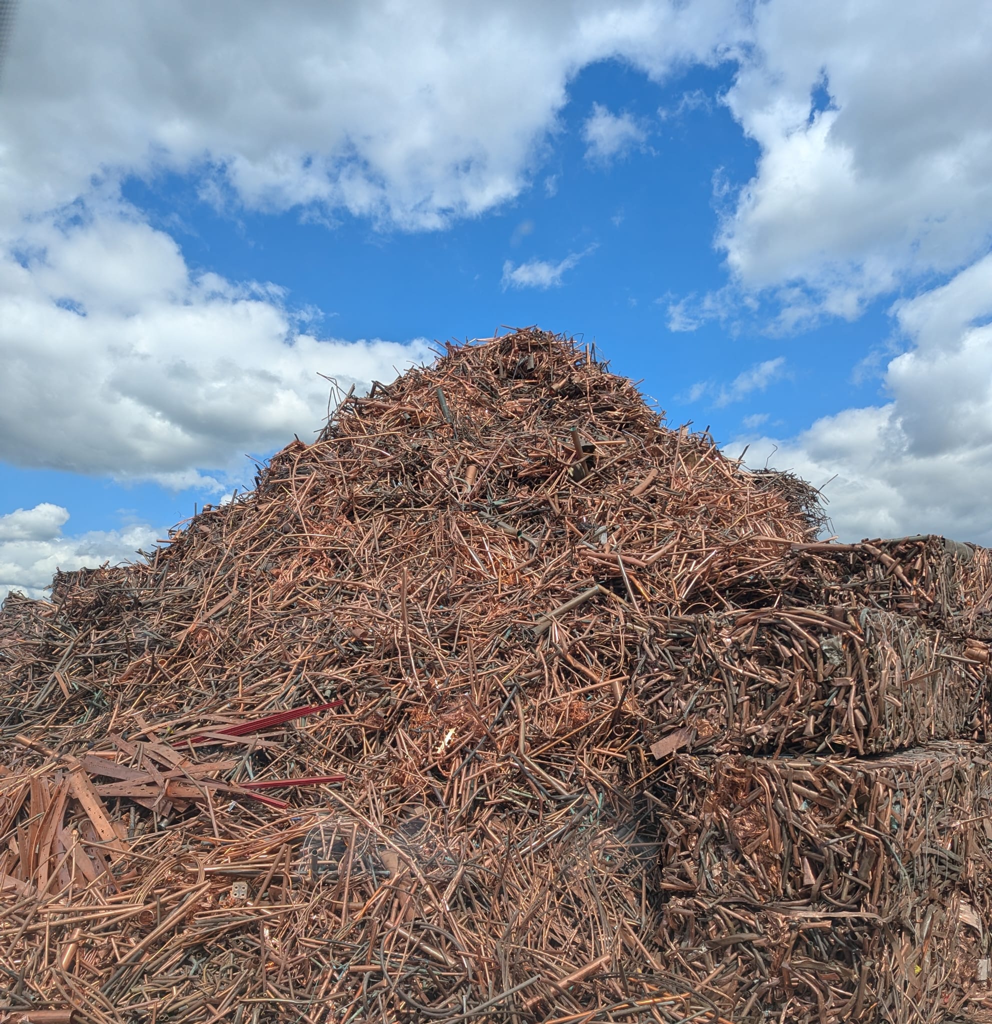 Copper scrap ready for recycling
